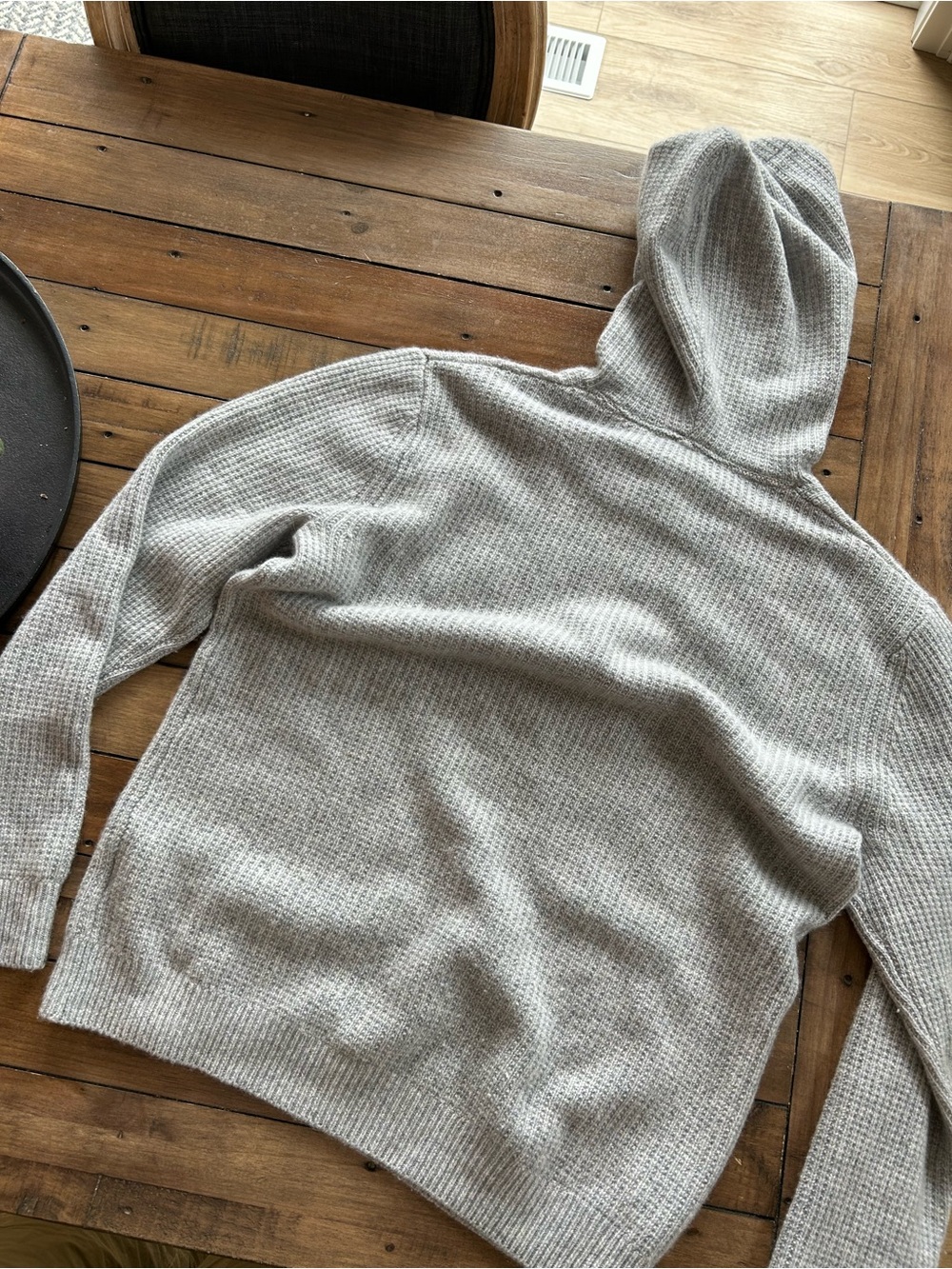 Nap 100% Cashmere Hooded Sweater Gray M - Picture 7 of 11